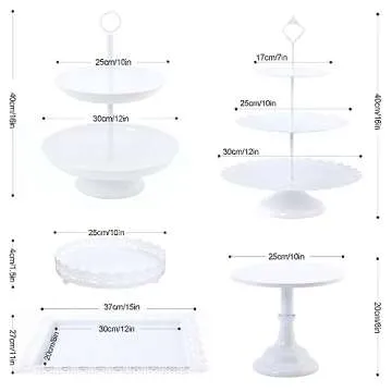 LIFESTIVAL 5 Pack Cake Stands Set for Elegant Displays