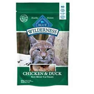 Blue Buffalo Wilderness Soft-Moist Grain-Free Cat Treats Variety Pack - 4 Flavors (Chicken & Duck, Chicken & Trout, Chicken & Salmon, and Chicken & Turkey) - 2 Oz Each (4 Total Pouches)