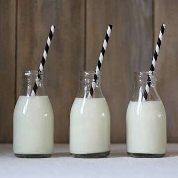 Shuiniba Biodegradable Striped Paper Straws,Paper Drinking Straws for Party, Events and Crafts,Baby ...