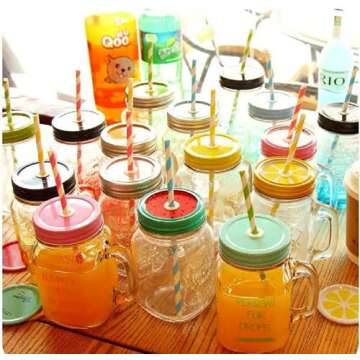 Shuiniba Biodegradable Striped Paper Straws,Paper Drinking Straws for Party, Events and Crafts,Baby Shower Decorations 7.75 Inches, Black White Striped - 100 Packs