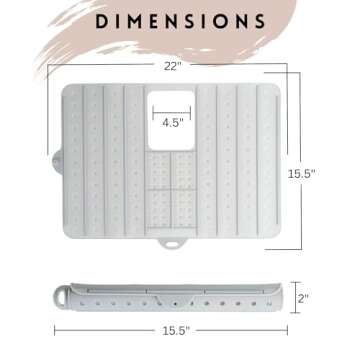 Sink Cover for Counter Space Makeup Cleaning Mat - Heat Resistant Mat is Dishwasher Safe -Bathroom Sink Mat - RV Sink Cover - Makeup Brush Cleaning Mat