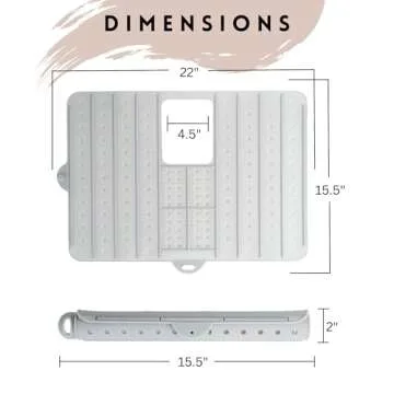 Sink Cover for Counter Space Makeup Cleaning Mat - Heat Resistant Mat is Dishwasher Safe -Bathroom Sink Mat - RV Sink Cover - Makeup Brush Cleaning Mat