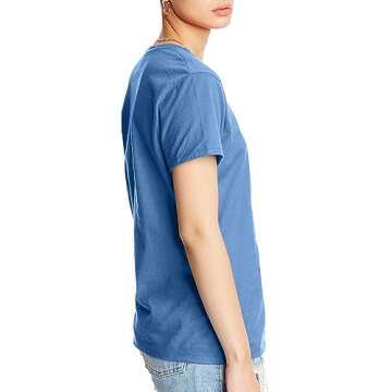 Hanes Perfect-T Crewneck T-Shirt, Lightweight Cotton Short Sleeve Tee for Women