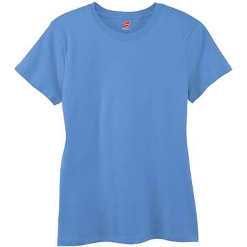 Hanes Perfect-T Crewneck T-Shirt, Lightweight Cotton Short Sleeve Tee for Women