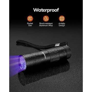 Morpilot Blacklight Flashlights uv Flashlight,12 LED 395nm Ultraviolet Blacklight 2 PCS Black Light Flashlight Mini, Torch Light Pet Urine Detector Light for Dog/Cat, Dry Stains,Resin Curing,Bed Bug