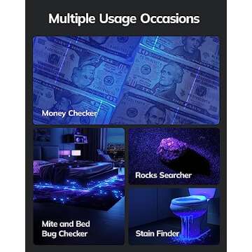 Morpilot Blacklight Flashlights uv Flashlight,12 LED 395nm Ultraviolet Blacklight 2 PCS Black Light Flashlight Mini, Torch Light Pet Urine Detector Light for Dog/Cat, Dry Stains,Resin Curing,Bed Bug