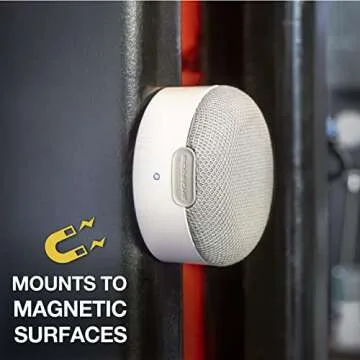 Scosche BTMSSWT-SP BoomCan MS Portable Magnetic True Wireless Bluetooth Speaker Compatible with MagSafe iPhone 16/15/14/13/12/Pro/Pro Max, Works with Any Android or Bluetooth Compatible Device, White