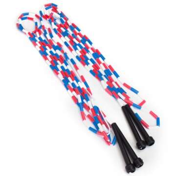 K-Roo Sports 16-Feet Double Dutch Jump Ropes with Plastic Segmentation (2-Pack)