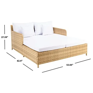 SAFAVIEH Outdoor Daybed Comfortable Natural/White