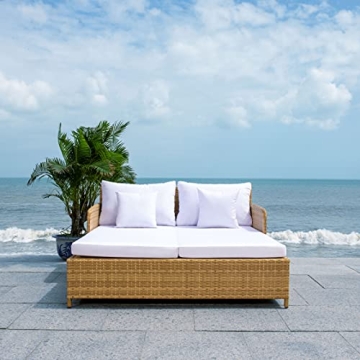 SAFAVIEH Outdoor Daybed Comfortable Natural/White