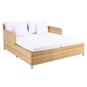 SAFAVIEH Outdoor Daybed Comfortable Natural/White