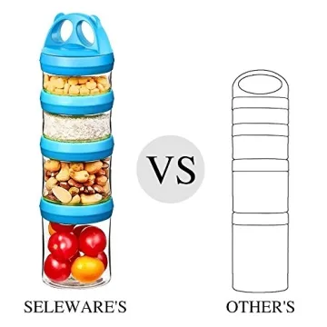 SELEWARE Stackable Food Storage Containers for Travel Snacks
