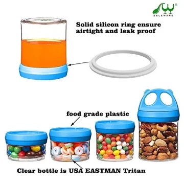 SELEWARE Stackable Food Storage Containers for Travel Snacks