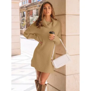 LILLUSORY Turtleneck Sweater Dress for Women 2025