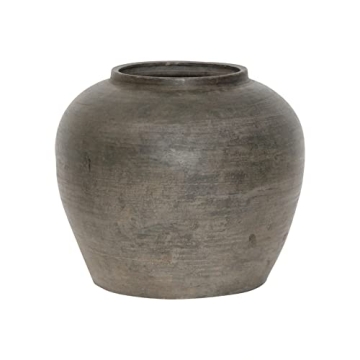 Artissance Home Vintage Charcoal/Gray Pottery Jar - Unique Handcrafted Design