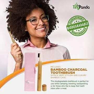 Bamboo Utensils | Bamboo Travel Cutlery Set | Reusable Utensils With Case | Camping Utensils To-Go | Bamboo Flatware Set | Travel Utensil Set | Eco Friendly Zero Waste Fork Spoon Knife Set Tiny Panda