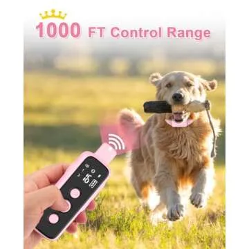 Bousnic Shock Collar for Dogs - Waterproof Rechargeable Dog Electric Training Collar with Remote for Small Medium Large Dogs with Beep, Vibration, Safe Shock Modes (8-120 Lbs)