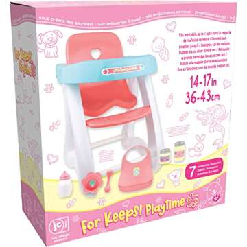 JC Toys - for Keeps Baby Doll High Chair | Fits Dolls up to 17" | Ideal for Ages 2+ | Sturdy & Washa...