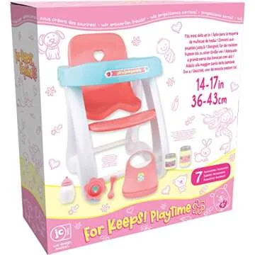 JC Toys - for Keeps Baby Doll High Chair | Fits Dolls up to 17" | Ideal for Ages 2+ | Sturdy & Washa...