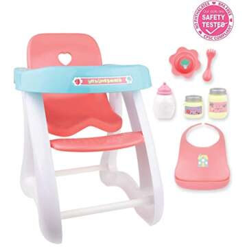 JC Toys Baby Doll High Chair - Sturdy, Safe, Perfect for Ages 2+
