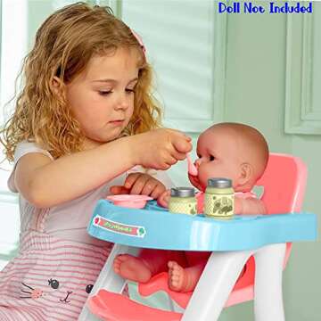 JC Toys Baby Doll High Chair - Sturdy, Safe, Perfect for Ages 2+