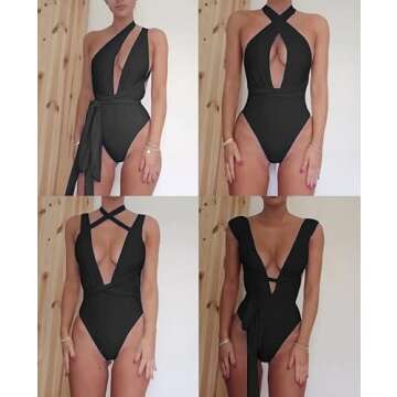 Stylish Lilosy Sexy Lace Up Monokini Swimsuit for Women
