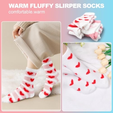 FilmHOO Fuzzy Socks for Women - Cozy Valentine's Day Gifts
