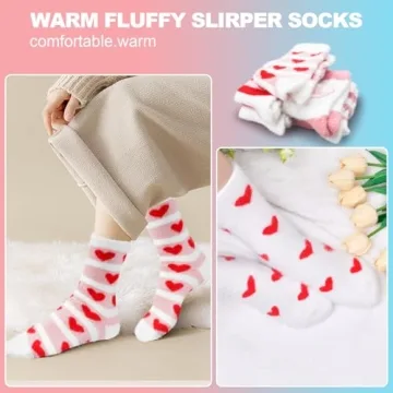 FilmHOO Fuzzy Socks for Women - Cozy Valentine's Day Gifts