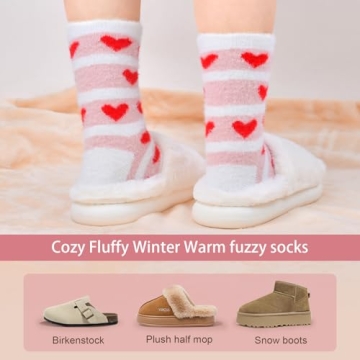 FilmHOO Fuzzy Socks for Women - Cozy Valentine's Day Gifts