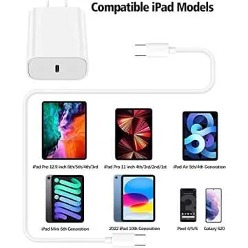 10FT iPad Charger Cord, 20W USB C Fast Charger with Long Charging Cable for iPad Pro 13/12/11 inch, iPad 10th Generation, iPad Air 13/11 inch 5th/4th, iPad Mini 6