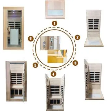 LTCCDSS 1 Person Infrared Sauna, Canadian Hemlock Far Infrared Sauna for Home, 1350W Indoor Saunas, LCD Display, Bluetooth Speakers, 1 LED Reading Lamp