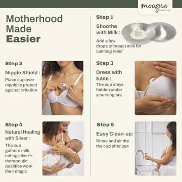 Moogco Silver Nursing Cups - Essential Nipple Shields for Moms