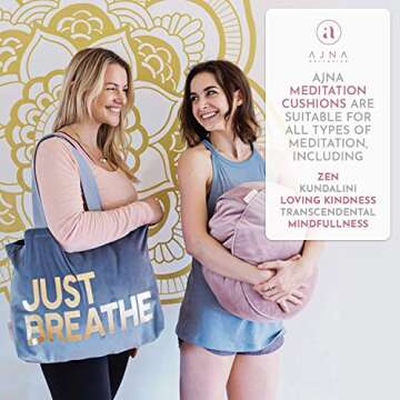 AJNA Buckwheat Meditation Cushion Set for Stress Relief