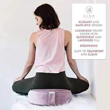 AJNA Buckwheat Meditation Cushion Set for Stress Relief