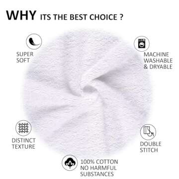 Quick-Dry, Soft & High Absorbent Bath Towels Cotton Turkish Bath Towel Set of 6 | Daily Use 100% Cotton Towels for Bathroom, Gym & More | Bathroom Towels Set (6 Pcs, White)