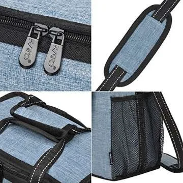 6 Bottle Wine Gift carrier, Insulated Leakproof Padded Wine Cooler Carrying Tote Bag for Travel, Camping and Picnic, Perfect Wine Lover Gift, Blue