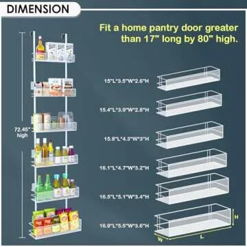 Versatile 6-Tier Pantry Door Organizer for All Spaces