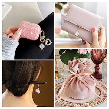 Cheriswelry 90Pcs White Pearl Pendants ABS Imitation Plastic Pearl Dangle Charms with Iron Alloy Findings 9 Styles 15-30mm for DIY Necklace Earring Jewelry Making Crafts