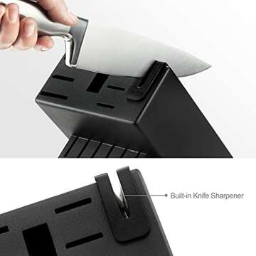 McCook® Knife Sets,German Stainless Steel Kitchen Knives Block Set with Built-in Sharpener