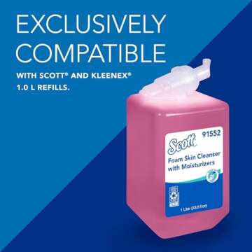 Scott® Essential™ High Capacity Manual Skin Care Dispenser (92144), White, 1.0 L capacity, 4.85" x 8.36" x 5.43" (Qty 1)