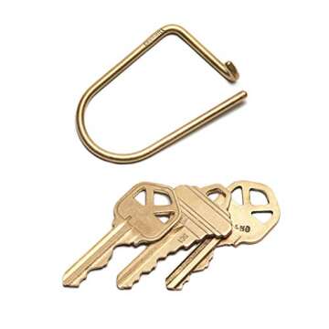 Craighill Wilson Brass Keyring - 2” Carabiner Keychain Clip, Modern Minimalist Key Ring for Car Ke...