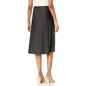 Staples by The Drop Women's Silky Midi Skirt - Versatile Style