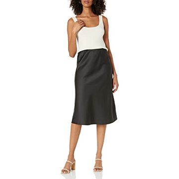 Staples by The Drop Women's Silky Midi Skirt - Versatile Style