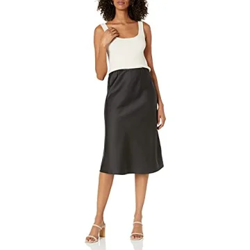 Staples by The Drop Women's Silky Midi Skirt - Versatile Style