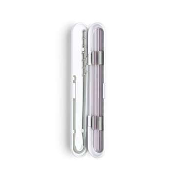 SOMA Glass Straw with Silicone Lined Travel Case and Cleaning Tool, 8-inch, Blush (501-16-01)