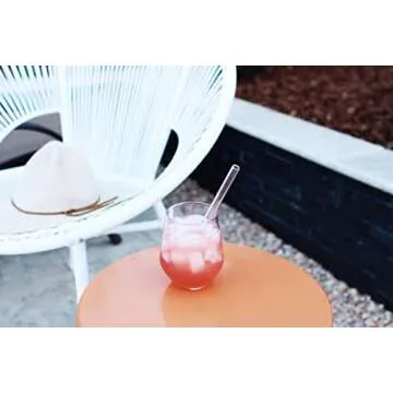 SOMA Glass Straw with Silicone Lined Travel Case and Cleaning Tool, 8-inch, Blush (501-16-01)