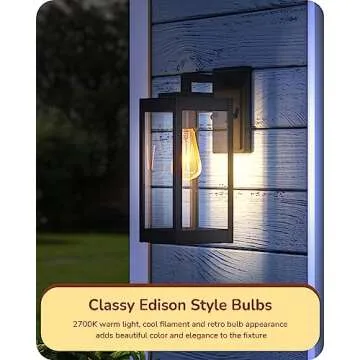 EDISHINE Dusk to Dawn LED Outdoor Bulbs 700Lumen - 6 Pack