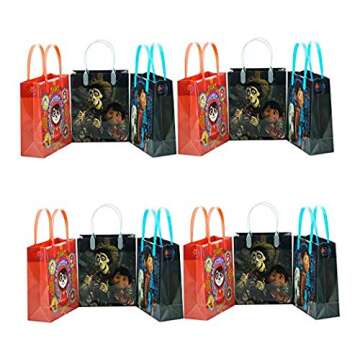 Disney/Pixar Coco Premium Quality Party Favor Reusable Goodie/Gift/Bags 12 Pieces