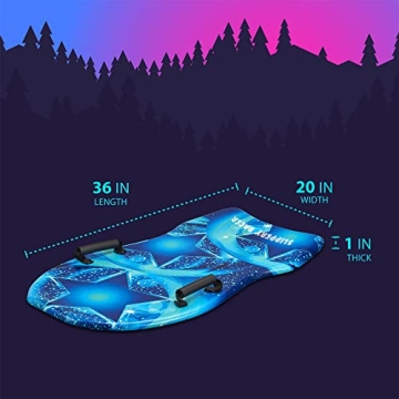 Slippery Racer Downhill Adults and Kids Foam Toboggan Snow Sled with Handles, 36" (1)