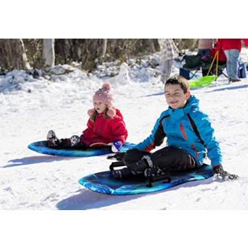 Slippery Racer Downhill Adults and Kids Foam Toboggan Snow Sled with Handles, 36" (1)